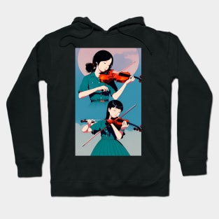 girl playing violin Hoodie